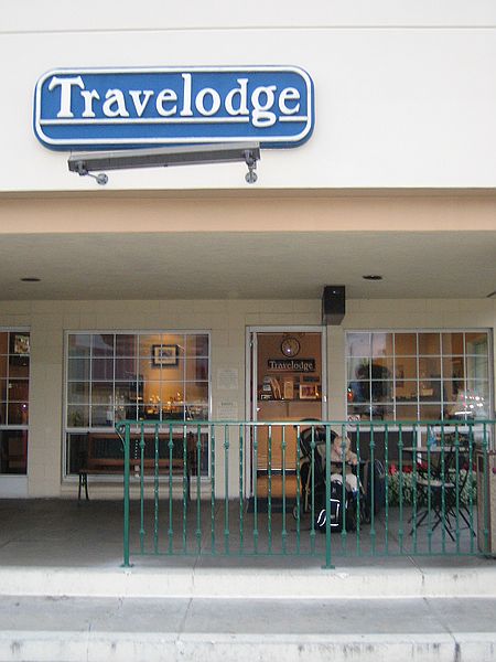 Det var s her p Travelodge vi tilbragte vores frste nat i USA