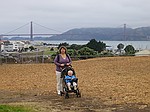 Udsigten fra en lille park, hvor vi holdt bananpause, inden vi skulle med bussen helt ud til Golden Gate Bridge