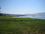 Pebble Beach, 17 mile drive. Her er 18. hul p en af de utallige golfbaner, der var i dette velhaverkvarter.